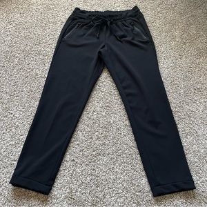 Black Pull-On Drawstring Dress Pants